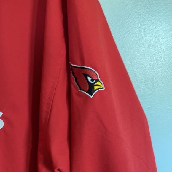 NFL Cardinals Pullover Windbreaker Jacket V Neck Size Large - Picture 3 of 8